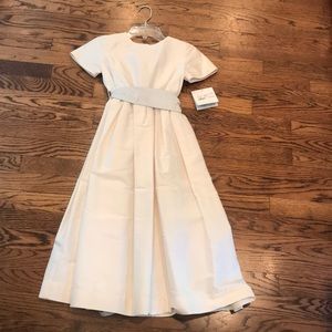 Katie & Co white silk flower girl dress